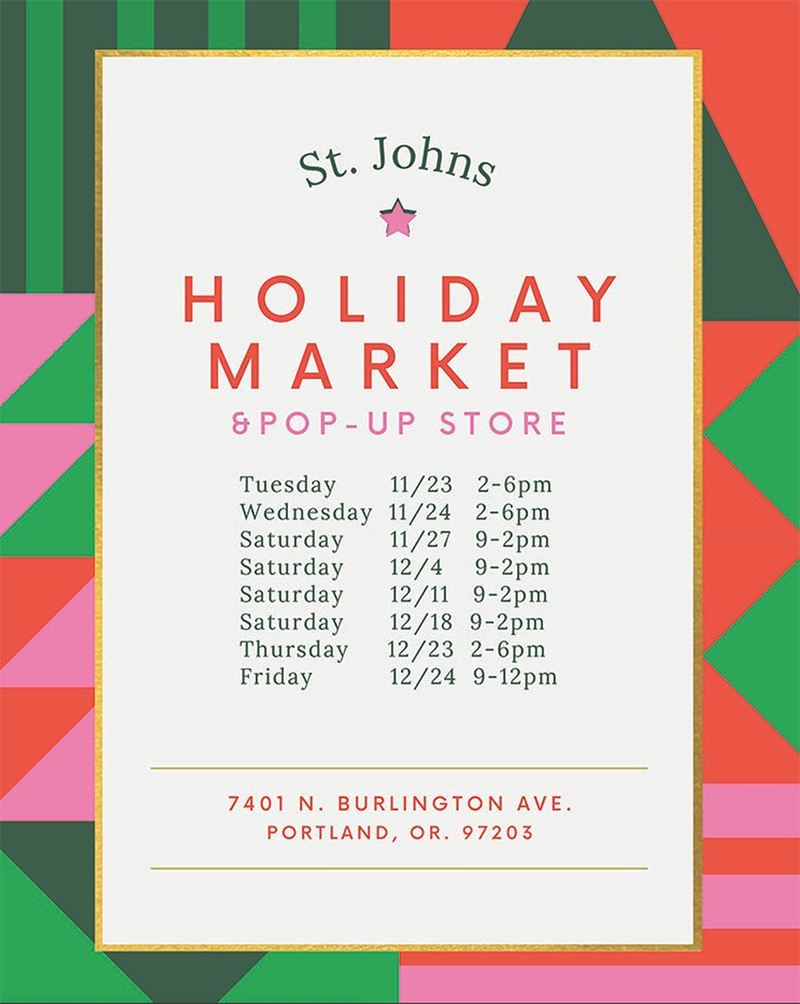 St. Johns Holiday Market & Pop - Up Store